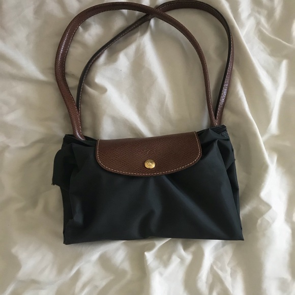 dark grey longchamp bag